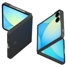 Samsung Galaxy Z Flip 7 dėklas Spigen AirSkin Aramid – juodas