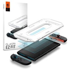 Nintendo Switch 2 Spigen Glas.tR EZ Fit grūdintas stiklas 2 vnt. – skaidrus
