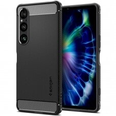 Sony Xperia 1 VI Spigen Rugged Armor dėklas – matinės juodos spalvos