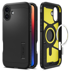 Spigen Tough Armor MagSafe Dėklas su stoveliu skirtas iPhone 16 - Juodas