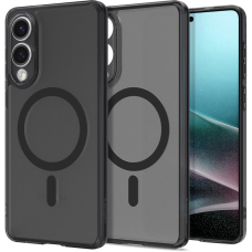 Samsung Galaxy S25 Edge Spigen Ultra Hybrid Mag dėklas su MagSafe - juodas permatomas