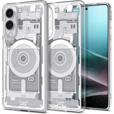Samsung Galaxy S25 Edge Spigen Ultra Hybrid Mag dėklas su MagSafe ir spauda - baltas