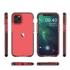 SKAIDRUS TPU DĖKLAS SU SPALVOTU RĖMU „SPRING CASE“ Iphone 12 Mini Rožinis