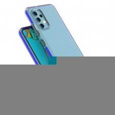 Dėklas Spring Case clear TPU su spalvotu krašteliu Samsung Galaxy A32 4G Tamsiai mėlynas