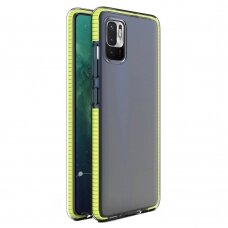 Dėklas Spring Case clear TPU su spalvotu krašteliu Xiaomi Redmi Note 10 5G / Poco M3 Pro Geltonas