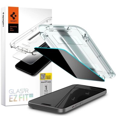 iPhone 15 Plus Spigen Glas.tR EZ Fit privatumo grūdintas stiklas