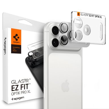 iPhone 18 Pro Max Spigen Optik Pro XL GLAS.TR EZ FIT grūdintas stiklas – sidabrinis iPhone 18 Pro Max Spigen Optik Pro XL GLAS.TR EZ FIT grūdintas stiklas – sidabrinis