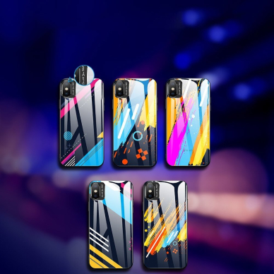 Spalvotas Apsauginis Dėklas Color Glass Iphone Xr Pattern 2  3