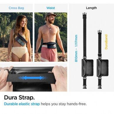 Spigen A620 UNIVERSAL WATERPROOF WAIST BAG 2-PACK Juodas 8 Spigen A620 UNIVERSAL WATERPROOF WAIST BAG 2-PACK Juodas 8