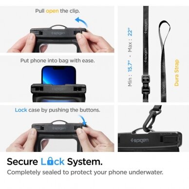 Spigen A621 UNIVERSAL WATERPROOF CASE & WAIST BAG BLACK 12 Spigen A621 UNIVERSAL WATERPROOF CASE & WAIST BAG BLACK 12