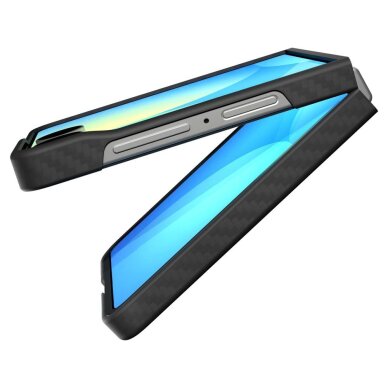 Samsung Galaxy Z Flip 7 dėklas Spigen AirSkin Aramid – juodas 10