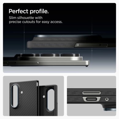 Samsung Galaxy Z Fold 7 Spigen AirSkin Aramid dėklas – juodas 4 Samsung Galaxy Z Fold 7 Spigen AirSkin Aramid dėklas – juodas 4