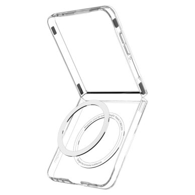 Samsung Galaxy Z Flip 7 dėklas Spigen AirSkin Mag su MagSafe – skaidrus ir baltas 11