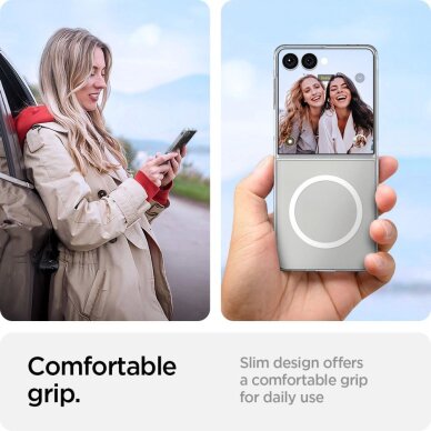 Samsung Galaxy Z Flip 7 dėklas Spigen AirSkin Mag su MagSafe – skaidrus ir baltas 16 Samsung Galaxy Z Flip 7 dėklas Spigen AirSkin Mag su MagSafe – skaidrus ir baltas 16