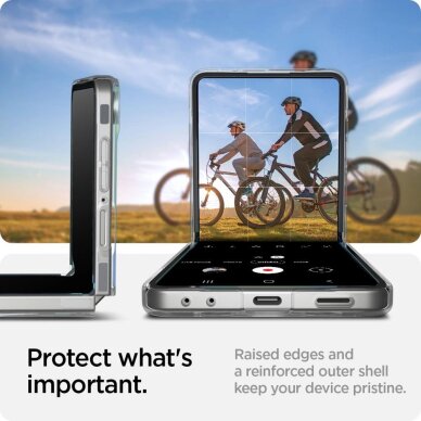 Samsung Galaxy Z Flip 7 dėklas Spigen AirSkin Mag su MagSafe – skaidrus ir baltas 17