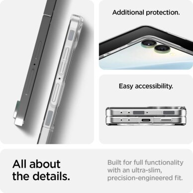 Samsung Galaxy Z Flip 7 dėklas Spigen AirSkin Mag su MagSafe – skaidrus ir baltas 18