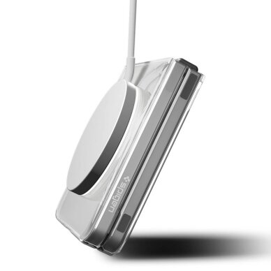 Samsung Galaxy Z Flip 7 dėklas Spigen AirSkin Mag su MagSafe – skaidrus ir baltas 9