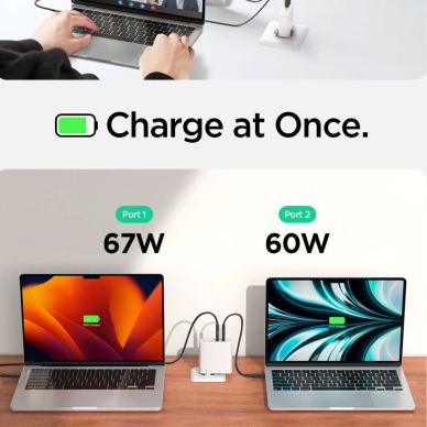 Spigen ArcStation Pro įkroviklis + USB-C 140W kabelis – baltas 3