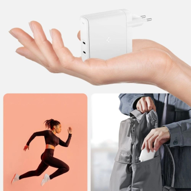 Spigen ArcStation Pro įkroviklis + USB-C 140W kabelis – baltas 4