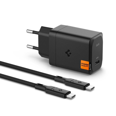 Spigen ArcStation Pro įkroviklis + USB-C 65W kabelis – juodas