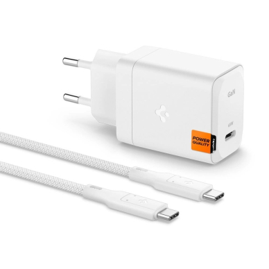 Spigen ArcStation Pro įkroviklis + USB-C 65W kabelis – baltas
