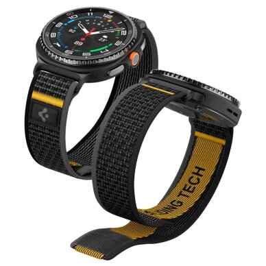 Samsung Galaxy Watch 40/44/46 mm Spigen Athlex Air dirželis – juodas ir geltonas