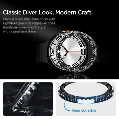 Samsung Galaxy Watch 8 Classic 46 mm Spigen Bezel Tune Pro Diver dėklas – juodas 10