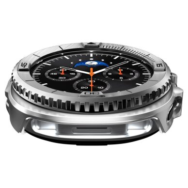 Samsung Galaxy Watch 8 Classic 46 mm Spigen Bezel Tune Pro Pilot dėklas – sidabrinis 10