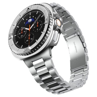 Samsung Galaxy Watch 8 Classic 46 mm Spigen Bezel Tune Pro Pilot dėklas – sidabrinis 9