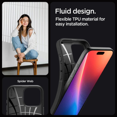 Spigen Core Armor Dėklas skirtas iPhone 16 Pro Max - Matinis Juodas 8