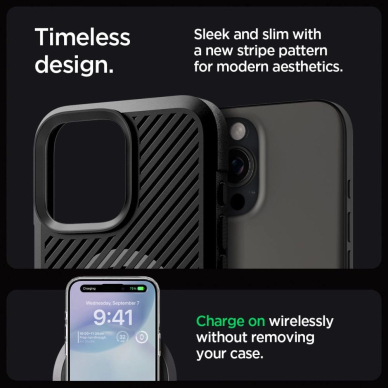 Spigen Core Armor Mag Dėklas with MagSafe skirtas iPhone 16 Pro - Matinis Juodas 6
