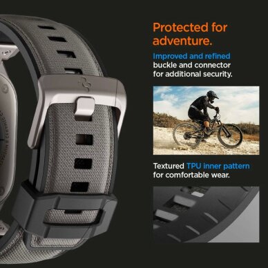 Apple Watch 44 / 45 / 46 / 49 mm Spigen DuraPro Armor dirželis – pilkas 11 Apple Watch 44 / 45 / 46 / 49 mm Spigen DuraPro Armor dirželis – pilkas 11