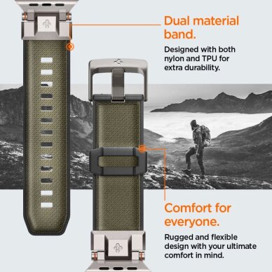 Apple Watch 44 / 45 / 46 / 49 mm Spigen DuraPro Armor dirželis – žalias 13