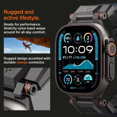 Apple Watch 44 / 45 / 46 / 49 mm Spigen DuraPro Armor dirželis – tamsiai mėlynas 10