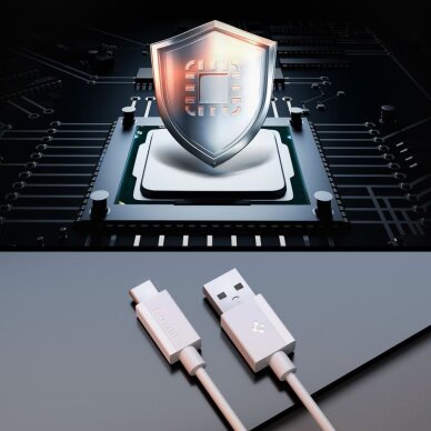 Krovimo kabelis Spigen EB6010AC USB-A / USB-C 60W 100 cm – baltas 4