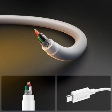 Krovimo kabelis Spigen EB6010CC USB-C 60W 100 cm – baltas 5 Krovimo kabelis Spigen EB6010CC USB-C 60W 100 cm – baltas 5