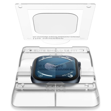 Spigen Elite Shield “EZ FIT” hibridinis stiklas 2 vnt. Apple Watch 10 (42 mm) – Skaidrus 2 Spigen Elite Shield “EZ FIT” hibridinis stiklas 2 vnt. Apple Watch 10 (42 mm) – Skaidrus 2