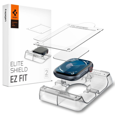 Spigen Elite Shield “EZ FIT” hibridinis stiklas 2 vnt. Apple Watch 10 (42 mm) – Skaidrus