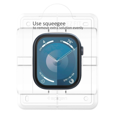 Spigen Elite Shield “EZ FIT” hibridinis stiklas 2 vnt. Apple Watch 10 (46 mm) – Skaidrus 3