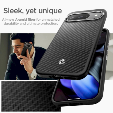 Spigen Enzo Aramid Dėklas Google Pixel 9 Pro XL - Juodas 12