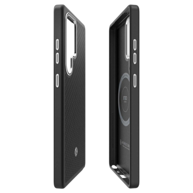 Spigen Enzo Aramid GP-FPS938PGABW Silikoninis Dėklas with Built-in MagFit Ring skirtas Samsung Galaxy S25 Ultra - Juodas 4