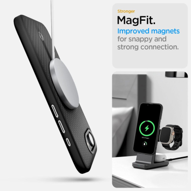 Spigen Enzo Aramid MagSafe Dėklas skirtas iPhone SE 4 (2025) - Juodas 14