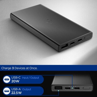 Išorinė baterija Spigen Essential EA2210 10000mAh 22.5W – juoda 1