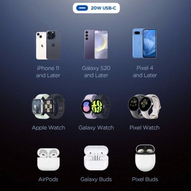 Sieninis įkroviklis Spigen Essential EE201EU USB-C 20W – juodas 4 Sieninis įkroviklis Spigen Essential EE201EU USB-C 20W – juodas 4