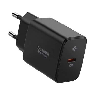 Sieninis įkroviklis Spigen Essential EE201EU USB-C 20W – juodas