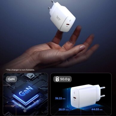 Sieninis įkroviklis Spigen Essential EE201EU USB-C 20W – baltas 2