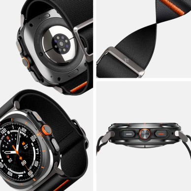 Galaxy Watch Ultra 47mm Spigen Fit Lite dirželis – juodas 10