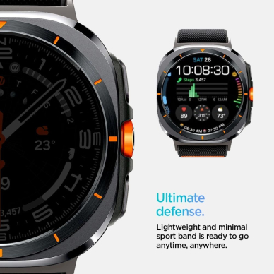 Galaxy Watch Ultra 47mm Spigen Fit Lite dirželis – juodas 11