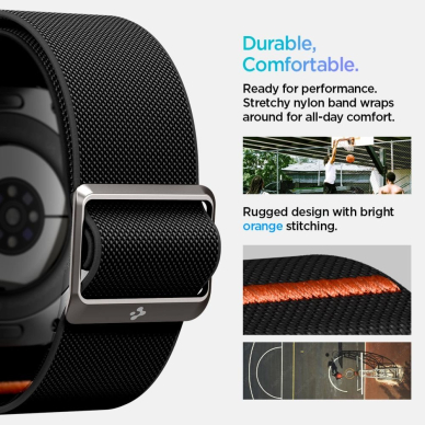Galaxy Watch Ultra 47mm Spigen Fit Lite dirželis – juodas 13