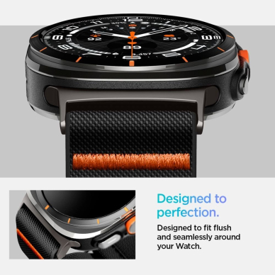 Galaxy Watch Ultra 47mm Spigen Fit Lite dirželis – juodas 14 Galaxy Watch Ultra 47mm Spigen Fit Lite dirželis – juodas 14